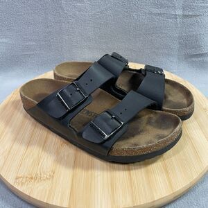 Birkenstock Arizona Sandals Womens Size EU 36 Black Leather Cork Footbed Slides